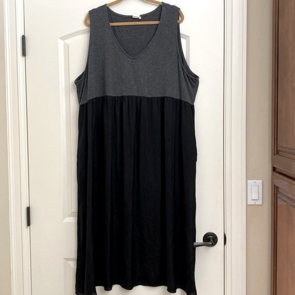Suzanne Betro Mixed Media Dress Women’s sleeveless Rayon flowy Plus Size 4X Maxi